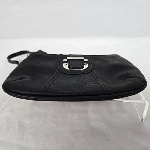 Guess Wristlet Black Silver Tone Hardware PU Leather 7" x 4.5" - Picture 12 of 14